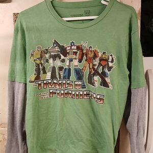 Vintage Transformers Green Long Sleeve Shirt